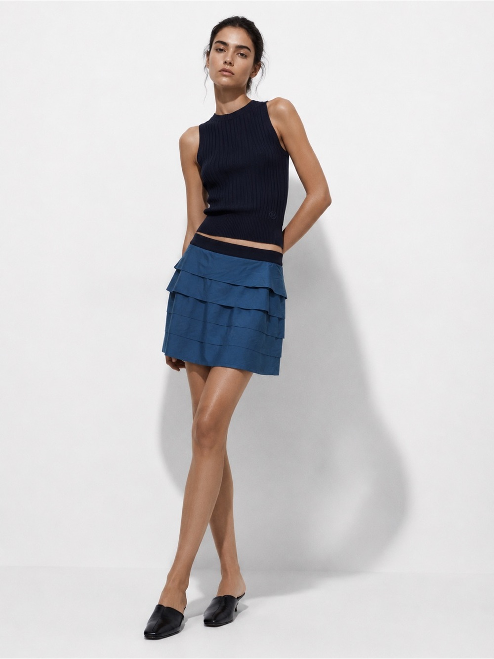Armani Jeans Blue Tiered Skirt
